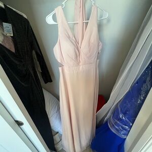 Elegant Pink Halter Dress